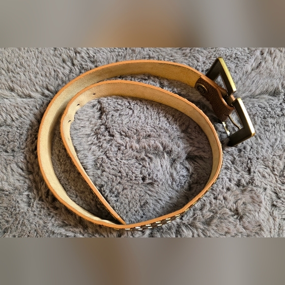 Leatherock Textured Brown Belt with Gold Buckle Medium main image 6